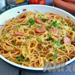 Рецепт спагетти с сосисками