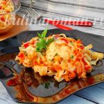 Гнезда из макарон с фаршем в духовке